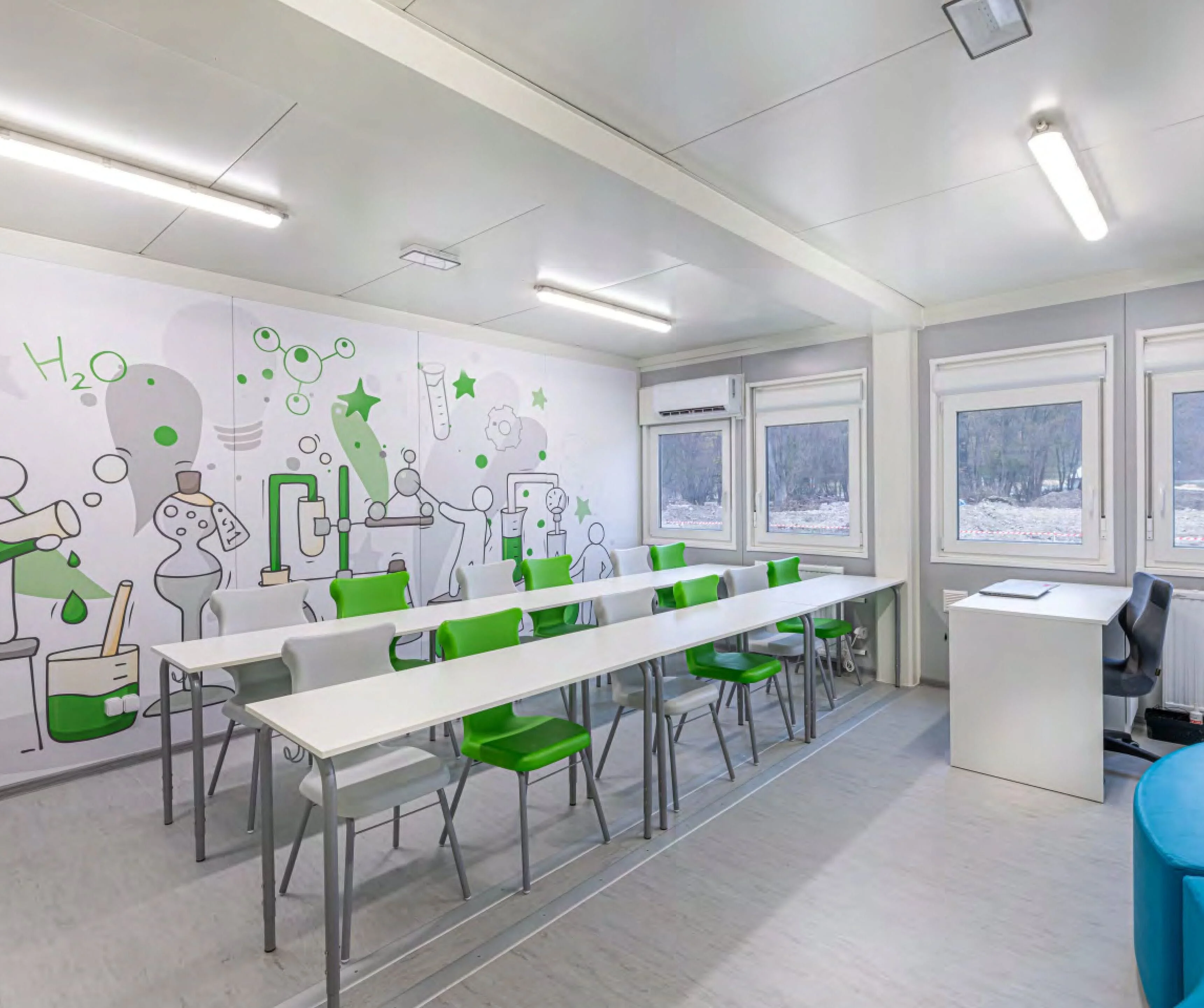 Modular School and Kindergarten additional view 3 - Detailed view of modular construction project